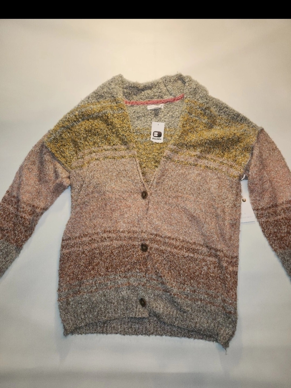Striped Multicolor Button-Front Women's Cardigan